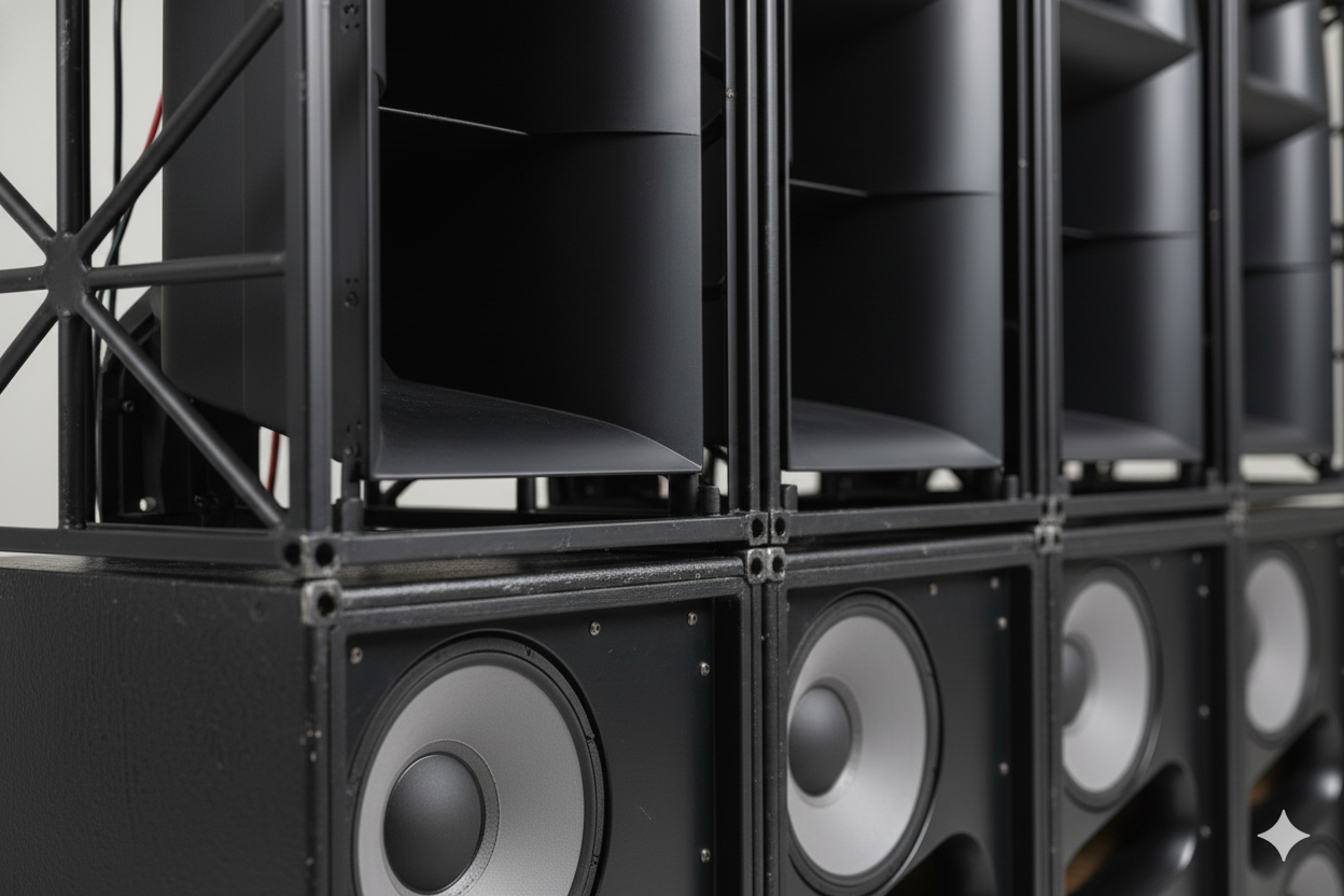 Détail des pavillons JBL HLA